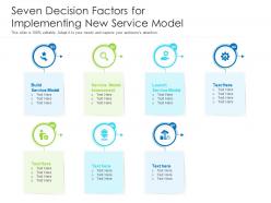 Seven Decision Factors For Implementing New Service Model