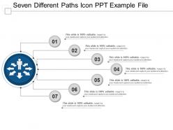 Seven different paths icon ppt example file