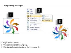 Seven diverging steps to perform a circular task flow motion process powerpoint slides