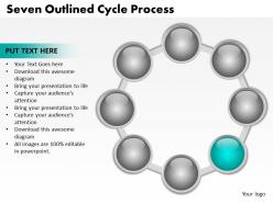 Seven outlined cycle process powerpoint diagrams presentation slides graphics 0912