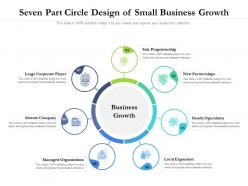 Seven part circle design of small business growth