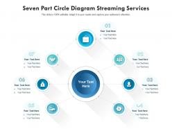 Seven part circle diagram streaming services infographic template