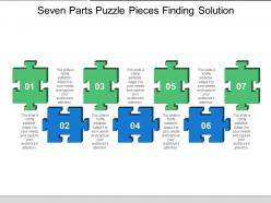 Seven parts puzzle pieces finding solution