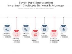 Seven parts representing investment strategies for wealth manager
