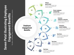 Seven petal illustrating employee engagement benefits