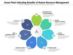 Seven petal indicating benefits of human resource management