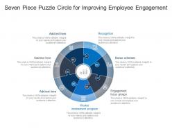 Seven piece puzzle circle for improving employee engagement