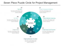 Seven piece puzzle circle for project management