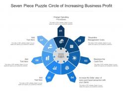 Seven piece puzzle circle of increasing business profit