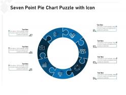 Seven point pie chart puzzle with icon