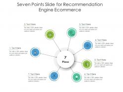 Seven points slide for recommendation engine ecommerce infographic template