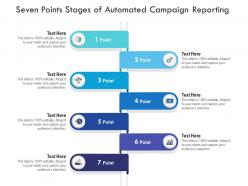 Seven points stages of automated campaign reporting infographic template