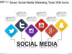 Seven social media marketing tools with icons