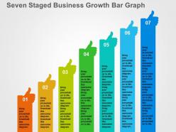 Seven staged business growth bar graph flat powerpoint design