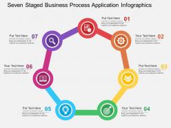 Seven staged business process application infographics flat powerpoint design