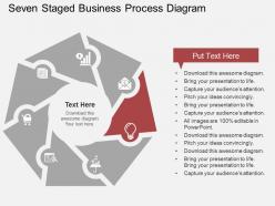 Seven staged business process diagram flat powerpoint design