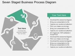 Seven staged business process diagram flat powerpoint design