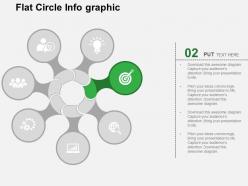 Seven staged circle with business and management process diagram flat powerpoint design