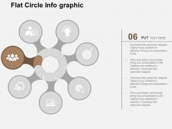 Seven staged circle with business and management process diagram flat powerpoint design