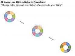 Seven staged circular process diagram flat powerpoint design