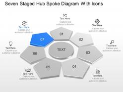 Seven staged hub spoke diagram with icons powerpoint template slide