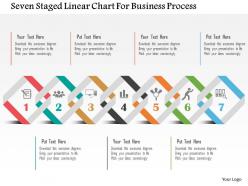 Seven staged linear chart for business process flat powerpoint design