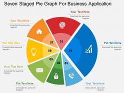 Seven Staged Pie Graph For Business Application Flat Powerpoint Design