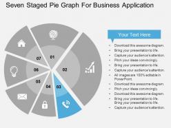 Seven staged pie graph for business application flat powerpoint design