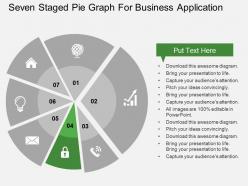 Seven staged pie graph for business application flat powerpoint design
