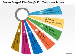 Seven staged pie graph for business icons flat powerpoint design