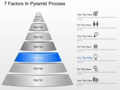 Seven staged pyramid with business icons powerpoint template slide