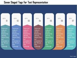 Seven staged tags for text representation flat powerpoint design