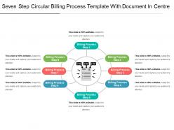 Seven step circular billing process template with document in centre