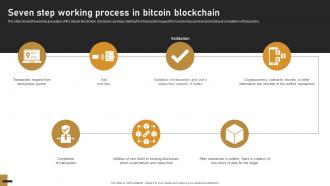 Seven Step Working Process In Bitcoin Blockchain