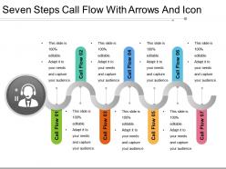 Seven steps call flow with arrows and icon