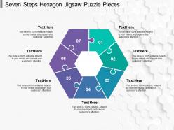 Seven steps hexagon jigsaw puzzle pieces