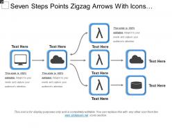 Seven Steps Points Zigzag Arrows With Icons And Text Holders