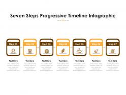 Seven steps progressive timeline infographic