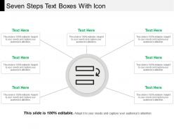 Seven steps text boxes with icon