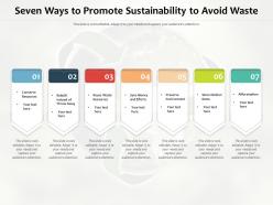 Seven ways to promote sustainability to avoid waste