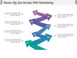 Seven zig zac arrows with numbering
