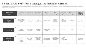 Several Brand Awareness Campaigns For Customer Outreach Ppt Powerpoint Presentation File Tips