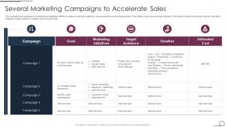 Several Marketing Campaigns To Accelerate Sales Franchise Promotional Plan Playbook