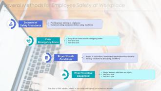 Several methods for employee safety at workplace
