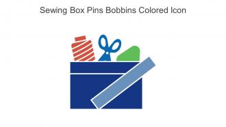 Sewing Box Pins Bobbins Colored Icon In Powerpoint Pptx Png And Editable Eps Format