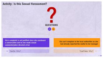 Sexual Harassment Case Study And Activity Training Ppt Pre designed Slides