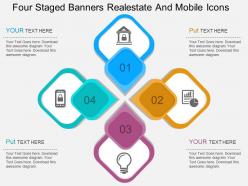 Sf four staged banners realestate and mobile icons flat powerpoint design