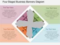 Sg four staged business banners diagram flat powerpoint design