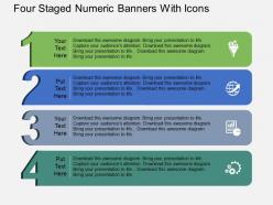 Sg four staged numeric banners with icons flat powerpoint design