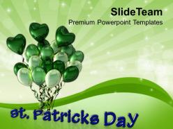 Shamrock st patricks day happy with balloons templates ppt backgrounds for slides